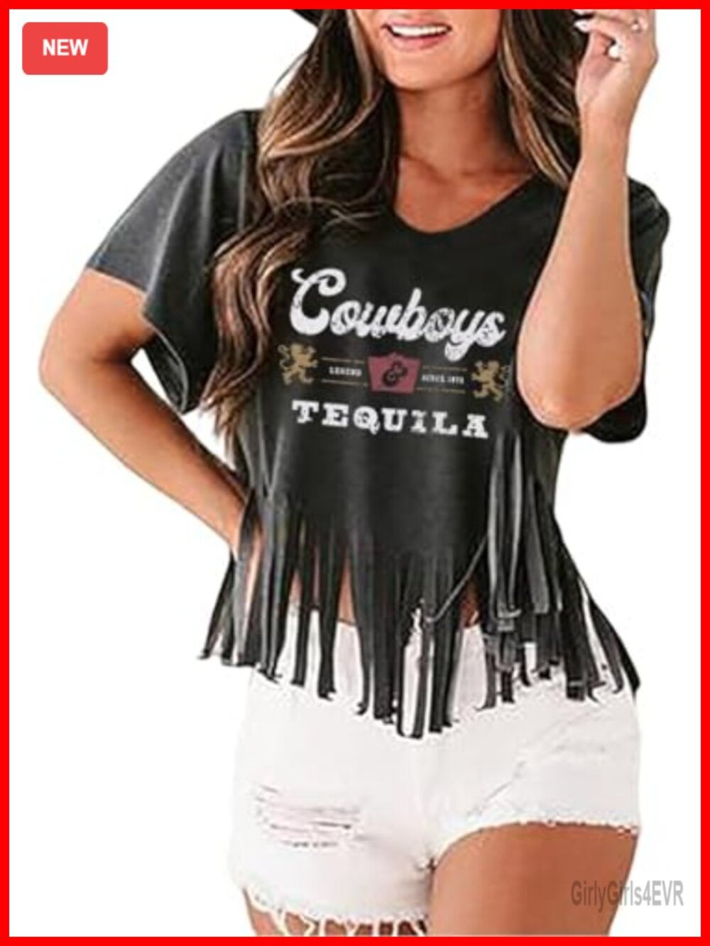 Vintage Cowboy Fringe T-Shirt Women Country Concert Western Tee
